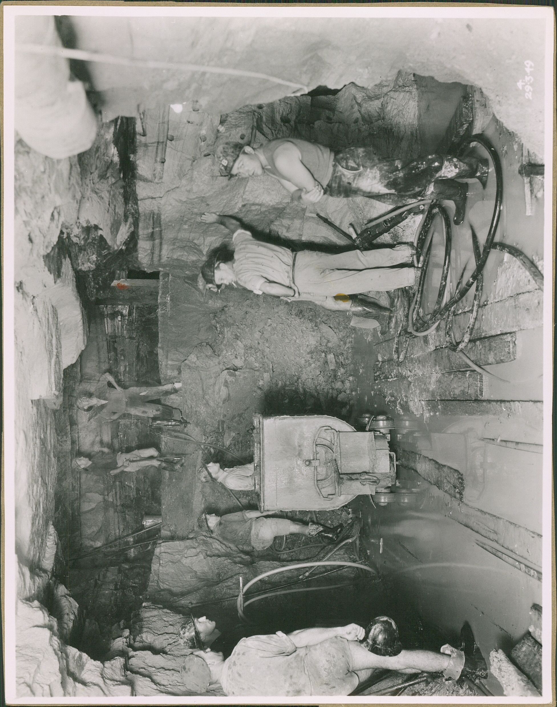 Workers and equipment at the site